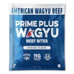 Prime Plus Wagyu Beef Bites, Original, Tender Steak Bites Crafted With 100% American Wagyu Beef, High Protein, No Added Nitrates or Antibiotics, 2.5oz