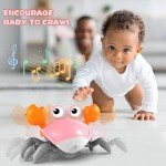 ZHVV Crawling Crab Toy, Infant Tummy Time Baby Toys, Fun Interactive Dancing Walking Moving Toy Babies Sensory Induction Crabs with Music, Baby Toys Boys Girls Toddler Birthday Gifts