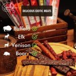 Jerky.com Exotic Jerky Gift Basket - Wild Game Snack Sticks Gift Bag - Venison, Elk, Bison, Wild Boar - Exotic Meat is the Main Ingredient - High Protein Jerky Gifts for Men (12 Piece Gift Bag)