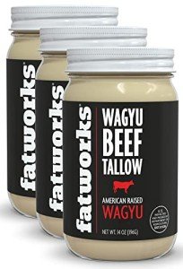 Fatworks 100% American Wagyu Tallow, Pit Master Secret Weapon, Certified Wagyu, KETO, PALEO, CARNIVORE, WHOLE30 friendly, Non-Hydrogenated, USA Sourced, 14 oz. (3 Pack)