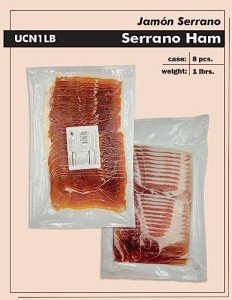Monte Nevado | Serrano Ham Sliced | Jamón Serrano Loncheado | 1 lbr. (454grs) | Pack of 1
