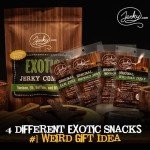 Jerky.com's Classic Exotic Jerky Variety Sampler Pack - Jerky Variety Pack with 4 Types of Jerky - Buffalo, Wild Boar, Venison Jerky, and Elk Jerky - Exotic snacks, High-protein, All-Natural, Keto Diet, No Added Preservatives (4 oz)