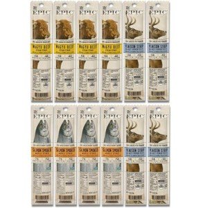 Strips Variety Snack - Wagyu Beef, Salmon & Venison 0.8 Oz (12 Pack)