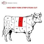 Nordic Catch - Grade A5 Japanese Wagyu Beef, New York Strip Steak Without Bone, Fresh Thick Cut, Two Portions of A5 Wagyu Steak, Skin-Packed 100% Authentic from Kagoshima Reserve - Great Gift, Ships Overnight (14oz)