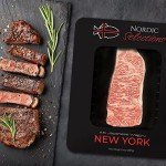 Nordic Catch - Grade A5 Japanese Wagyu Beef, New York Strip Steak Without Bone, Fresh Thick Cut, Two Portions of A5 Wagyu Steak, Skin-Packed 100% Authentic from Kagoshima Reserve - Great Gift, Ships Overnight (14oz)