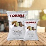 Torres Potato Chips 6-Pack with BAG CLIP 2 Cured Cheese Chips 50g/1.76oz, 2 Black Truffle Chips 40g/1.41oz, 2 Iberico Ham Chips 50g/1.76oz - Old-Fashioned Handcrafted Patatas Fritas - Product of Spain