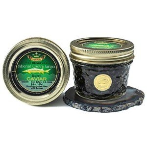 OVERNIGHT SHIPPING - OLMA Siberian Osetra Aurora Black Caviar - Medium Grain Pearls, Superior Grade - 3.5 oz / 100 g