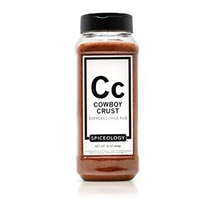 Spiceology - Cowboy Crust Espresso Chile Spice Blend - BBQ Rubs, Spices and Seasonings - Use On: Steak, Beef, Elk Pork, Chili, Venison, Nuts, Veal, or Fish - 16 oz