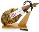 Serrano Ham Shoulder Bone in from Spain Approx. 10-11 lb + Ham Stand + Knife + Ham Cover + Ham Tongs - Cured Spanish Jamon - NO Nitrates or Nitrites All Natural - GMO & Gluten Free