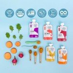 Serenity Kids 6+ Months Baby Food Pouches Puree Made With Ethically Sourced Meats & Organic Veggies | 3.5 Ounce BPA-Free Pouch | Grass Fed Bison, Kabocha Squash, Spinach | 6 Count