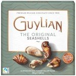 Belgian Chocolate Seashells, 22 Gourmet Hazelnut Praline Truffles by GuyLian, Assorted White, Milk, Dark Chocolate Candy Gift Box for Women and Men