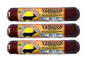 Pearson Ranch Venison Summer Sausage Pack of 3 – 7oz Stick of Deer – Exotic Meat, Gluten-Free, MSG-Free, Paleo and Keto Friendly