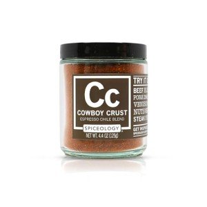 Spiceology - Cowboy Crust Espresso Chile Spice Blend - BBQ Rubs, Spices and Seasonings - Use On: Steak, Beef, Elk Pork, Chili, Venison, Nuts, Veal, or Fish - 4.4 oz
