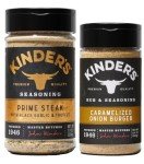 Kinder's Prime Steak with Black Garlic and Truffle Rub (7.9oz) and Caramelized Onion Burger Rub (5.4oz) - Bundle/Kit