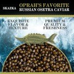 SKAZKA CAVIAR - Russian Osetra Caviar - Premium Dark Amber Caviar, Fish Roe, Wild-Caught Caviar Food, Overnight Delivery - Buttery Flavor - 8 Oz