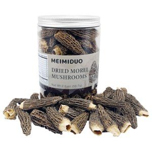 MEIMIDUO 2oz(56.7g) Grade AAA Dried Morel Mushrooms (Morchella Conica) for Cooking, Ketone Friendly, Gluten-Free, Fat-Free, Sugar-Free, No additives, Healthy, Nutritious & Umami Morel Mushrooms