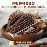 MEIMIDUO 2oz(56.7g) Grade AAA Dried Morel Mushrooms (Morchella Conica) for Cooking, Ketone Friendly, Gluten-Free, Fat-Free, Sugar-Free, No additives, Healthy, Nutritious & Umami Morel Mushrooms
