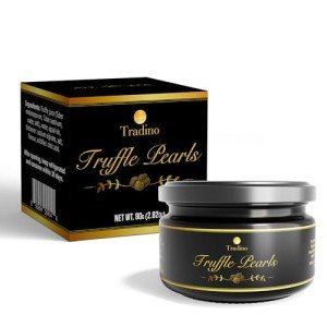 Tradino Premium Black Truffle Pearls – Unique Thanksgiving Appetizer, Gourmet Finishing Pearls from Spain, Exquisite Culinary Delight, Perfect for Enhancing Dishes, 2.82 Oz