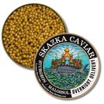 SKAZKA CAVIAR - Tsar Reserve Golden Osetra Caviar, Premium Light Golden Fish Roe Delicacy, Caviar Eggs from Osetra Sturgeon, Caviar Food, Overnight Delivery - Nutty Flavor - 4 Oz
