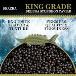 SKAZKA CAVIAR - King Grade Beluga Sturgeon Caviar, Premium Light, Clean, Rich Fish Roe Delicacy, Hand-Packed, Caviar Food, Overnight Delivery - 8 Oz