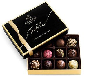 Godiva Chocolatier Signature Assorted Chocolate Truffle Gift Box for Birthday, Thank You, Anniversary, Congratulations Gift Basket Gourmet Candy with Creamy Ganache in Milk, White, Dark Chocolate, 12pc