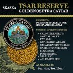 SKAZKA CAVIAR - Tsar Reserve Golden Osetra Caviar, Premium Light Golden Fish Roe Delicacy, Caviar Eggs from Osetra Sturgeon, Caviar Food, Overnight Delivery - Nutty Flavor - 4 Oz