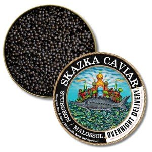 SKAZKA CAVIAR - Russian Czar Beluga Sturgeon Caviar - Premium Dark/Grey Caviar, Fish Roe, Caviar Food, Overnight Delivery - Creamy Flavor - 8 Oz