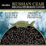 SKAZKA CAVIAR - Russian Czar Beluga Sturgeon Caviar - Premium Dark/Grey Caviar, Fish Roe, Caviar Food, Overnight Delivery - Creamy Flavor - 8 Oz