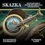 SKAZKA CAVIAR - Russian Czar Beluga Sturgeon Caviar - Premium Dark/Grey Caviar, Fish Roe, Caviar Food, Overnight Delivery - Creamy Flavor - 8 Oz