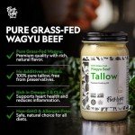 First Light Farms Wagyu Beef Tallow | 100% Grass-Fed & Finished, 14oz Glass Jar | Healthy Cooking Oil, Gluten-Free & Dairy-Free, Perfect for Keto, Whole30, and Carvinore Diet