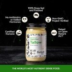 First Light Farms Wagyu Beef Tallow | 100% Grass-Fed & Finished, 14oz Glass Jar | Healthy Cooking Oil, Gluten-Free & Dairy-Free, Perfect for Keto, Whole30, and Carvinore Diet