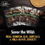 Exotic Jerky Gift Box for Men - 8 Piece Exotic Jerky & Meat Sticks Gift Set - Healthy Exotic Jerky Gift Box Includes Venison, Elk, Buffalo, and Wild Boar Jerky and Meat Sticks - Great Gifts For Men