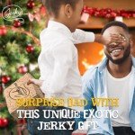 Exotic Jerky Gift Box for Men - 8 Piece Exotic Jerky & Meat Sticks Gift Set - Healthy Exotic Jerky Gift Box Includes Venison, Elk, Buffalo, and Wild Boar Jerky and Meat Sticks - Great Gifts For Men