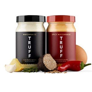 TRUFF Mayo, Gourmet Mayonnaise made with Black Winter Truffles, Sunflower Oil, Cage-Free Eggs | Heat and Umami for Savory Spreads, Salads, Non-GMO, Gluten Free | Original and Spicy Flavor with Premium Box - Bundle of 2