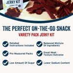 PS Seasoning Jerky Seasoning and Cure Kit (Variety Pack) - Includes Cracked Pepper & Garlic, Honey BBQ, Mesquite - Wild Game Hunters - Jerky Cure - Dehydrated - Beef, Turkey, Venison - DIY
