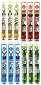 PEARSON RANCH SINCE 1959 Assorted Grass Fed Game Meat Sticks Variety Pack of 12 (1oz sticks, 3 each) Elk, Buffalo, Venison, Wild Boar Game Jerky Low Carb, Gluten-Free