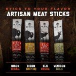 ICON Meats Snack Sticks Sampler - Assorted Flavors of Bison, Elk, Venison and Pork Jerky Sticks - 24 Pack of Individually Wrapped Meat Sticks, 6 Per Flavor – USDA Approved, All Natural Artisan Meats