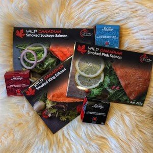 Smoked Salmon Food Gift Pack Featuring Wild Canadian Salmon, Lobster Spread, Crab Pate and Salmon Spread | Food Gift Box
