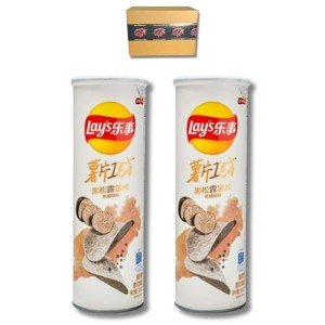 Pop SNAX Asian LaysChips, 2-Pack | Black Truffle Flavor | Imported Exclusive Lay | Foreign Snack, 7.34 oz