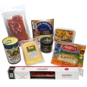 A Little Bit of Spain Gift Bundle – Iberico Chorizo, Serrano Ham, Manchego Cheese, Olives, Quince Paste, Almonds, & More