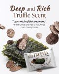 GOTBanchan Truffle GIM: Korean Snacks Black Truffle Premium Roasted Seaweed | Asian Food Low Carb Snack Nori Sheets for Sushi, Gimbap & Musubi | Organic Snacks Dried Seaweed Nori Sheets (Box of 10)
