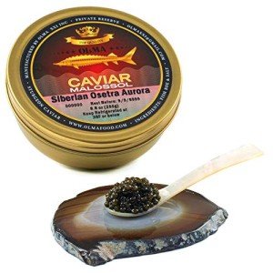 OVERNIGHT SHIPPING - OLMA Siberian Osetra Aurora Black Caviar - Medium Grain Pearls, Superior Grade - 8.8 oz / 250 g