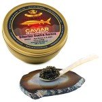 OVERNIGHT SHIPPING - OLMA Siberian Osetra Aurora Black Caviar - Medium Grain Pearls, Superior Grade - 8.8 oz / 250 g