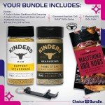 Kinder’s Premium BBQ Rub Seasoning 2 PK Choice Bundle (10.5 oz) – Includes Kinders Prime Steak with Black Garlic & Truffle and Buttery Steakhouse + Guide & Opener (4 Items)!
