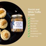 Truffletopia | Porcini and White Truffle Cream | Real Truffles use in Pasta Sauce, Pizza Sauce, Marinade, Seasoning, Cooking | Vegan, Gluten Free, Keto Food | 2.8 Oz