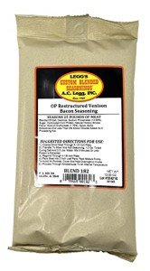 A.C. Legg - Restructured Venison Bacon Seasoning with Cure, 12 Ounce - For Up To 25 Pounds Of Meat