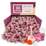 Strawberries & Cream 50ct - White Chocolate Truffles with a Smooth Melting Filling - Individually Wrapped Bulk Candy - Pink Wrapped Candy - Great Gift an Even Better Treat