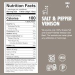 Chomps Grass Fed Venison Jerky Snack Sticks, Keto & Paleo, Whole30 Approved, Non-GMO, Gluten Free, Sugar Free, Nitrate Free, 90 Calorie Snacks, 1.15 Oz Meat Stick, Pack of 24
