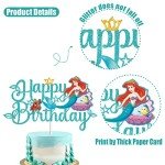 Little Mermaid Cake Topper, Mermaid Cake Decorations Mermaid Ariel Cake Topper Mermaid Party Cake Decoration Shell Starfish Lobster for Baby Shower, Mermaid Party Decorations