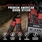 ICON Meats Bison and Pork Snack Sticks - Original Flavor - 24 Pack of Individually Wrapped Jerky Meat Sticks, USDA Approved, All Natural, Diet Friendly, High Protein, Low Calorie, Sugar Free